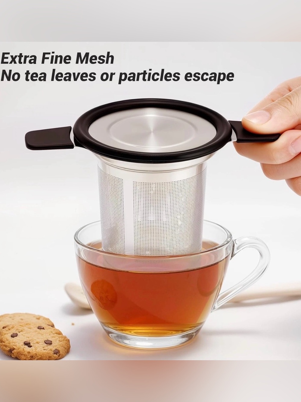 Stainless Steel Tea Infuser Steeper Strainer for Loose Leaf Tea, Fine Mesh